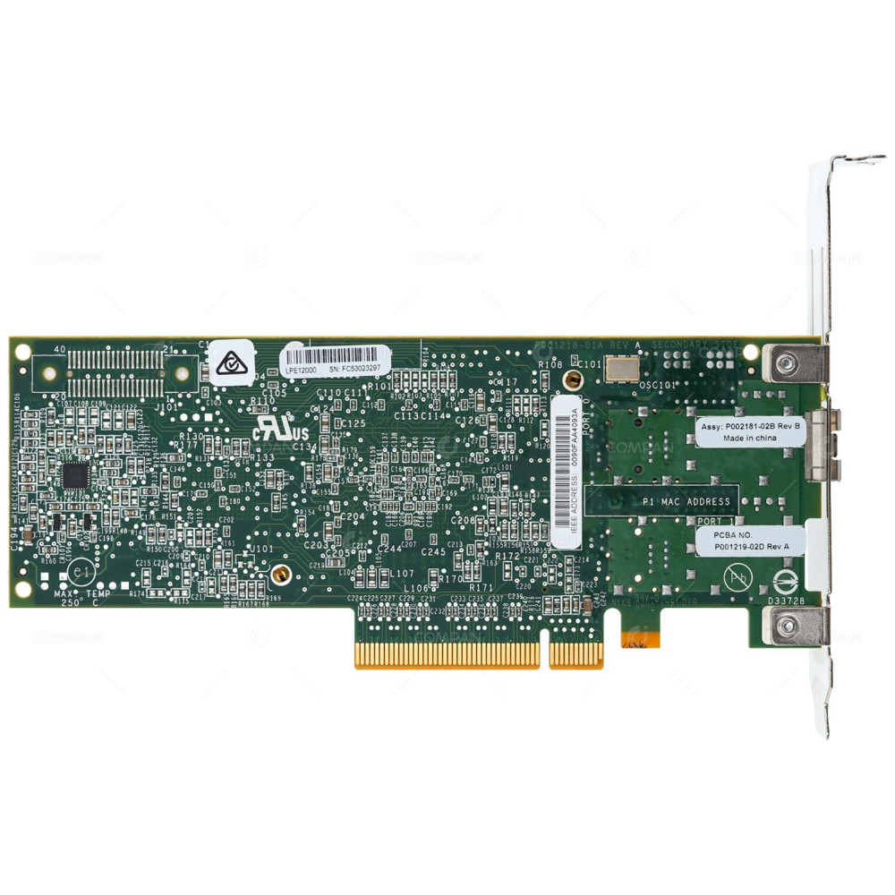 00JY847 IBM CONTROLLER LPE12000 SINGLE PORT SFP 8GB FC ADAPTER PCI-E